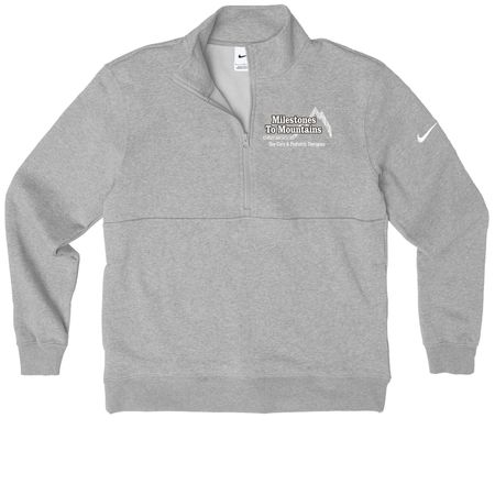 Milestones to Mountains Athletic Apparel, a Dark Grey Heather Nike Club Fleece Half Zip Pullover