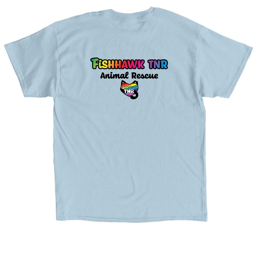 Save Animals with Pride!, a Light Blue Classic Unisex Tee (back-view)