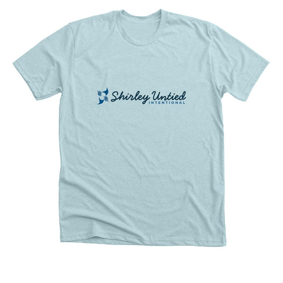Shirley Untied Intentional, a Heather Ice Blue Premium Unisex Tee