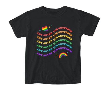 Amy Acton for Governor, a Black Comfort Colors Youth Tee