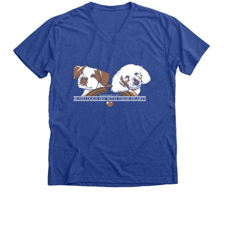 Blind Dog Rescue Celebrating 15yrs&nbsp; 2009-2024, a Heather True Royal Premium V-Neck Tee
