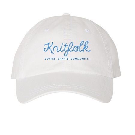 Knitfolk Hats, a White Printed Pigment Dye Baseball Cap