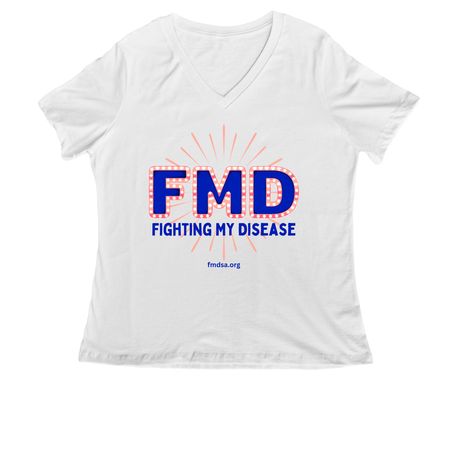 FMD - Fighting My Disease, a White Women's Relaxed V-Neck Tee