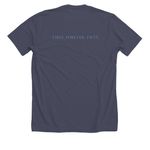 FIRST-FOREVER-FIFTY, a Heather Midnight Navy Premium Unisex Tee (back-view)