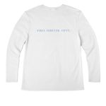 FIRST-FOREVER-FIFTY, a White Women?s Premium Long Sleeve Tee (back-view)