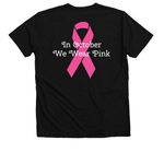 Breast Cancer Awareness, a Solid Black Blend Premium V-Neck Tee (back-view)