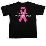Breast Cancer Awareness, a Black Comfort Colors Unisex Tee (back-view)
