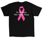 Breast Cancer Awareness, a Black Classic Unisex Tee (back-view)