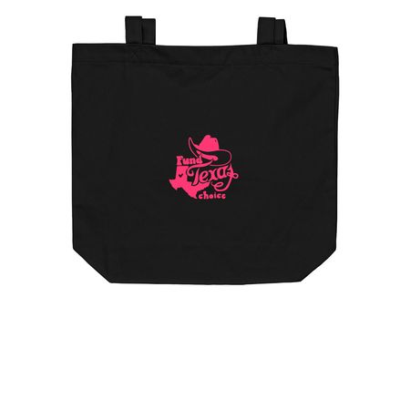 Abortion Tote Bag, a Black Organic Cotton Tote Bag (back-view)