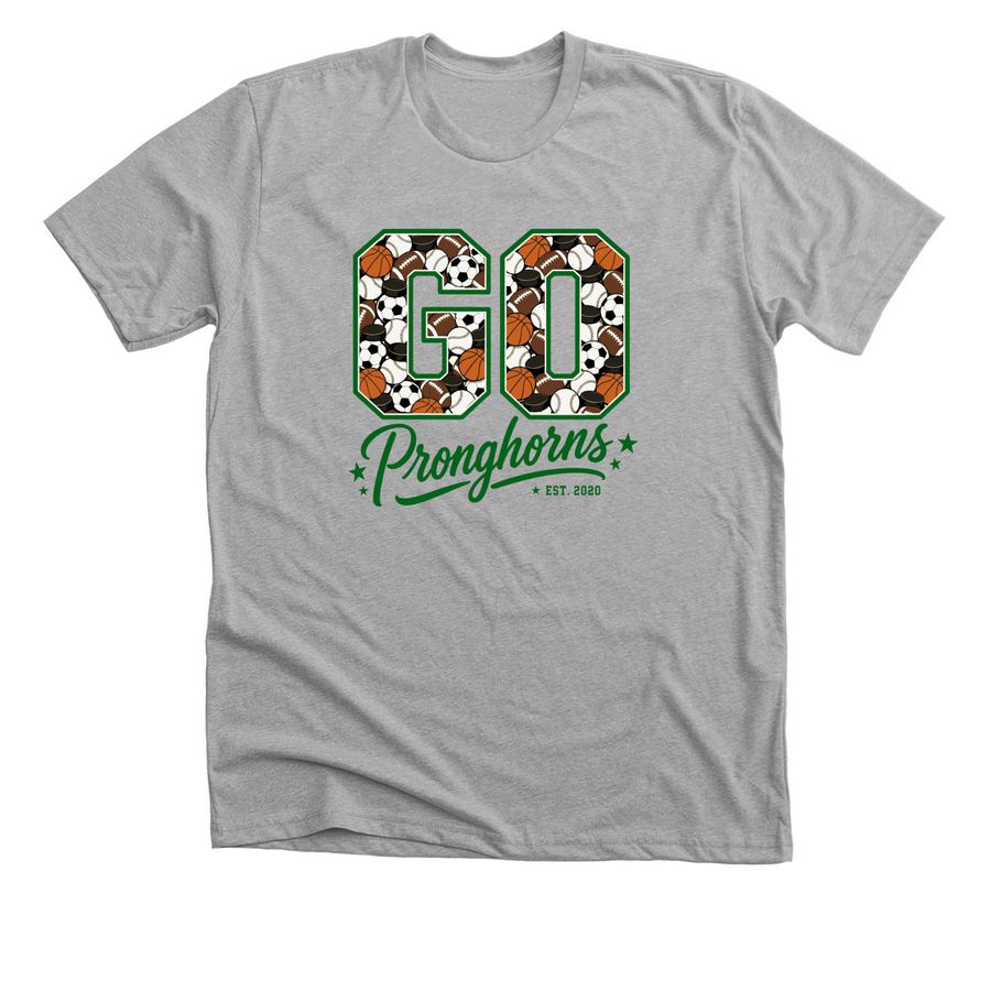 Tops - Sporty Pronghorns Design, a Athletic Heather Premium Unisex Tee