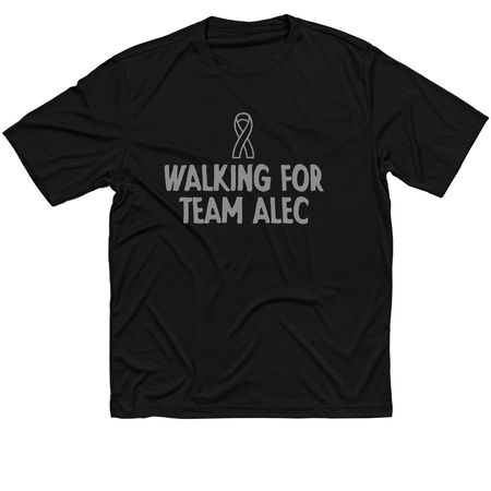 Walking for Team Alec, a Black Classic Performance Tee