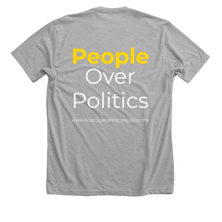 People Over Politics, a Athletic Heather Premium Unisex Tee (back-view)