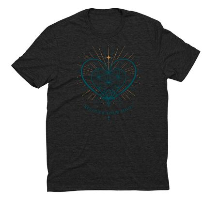 Recover Your Soul (Teal Logo), a Space Black Allmade Eco Triblend Unisex Tee