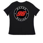 2026 Magee Racing Merch Drop, a Black Women's Relaxed V-Neck Tee (back-view)