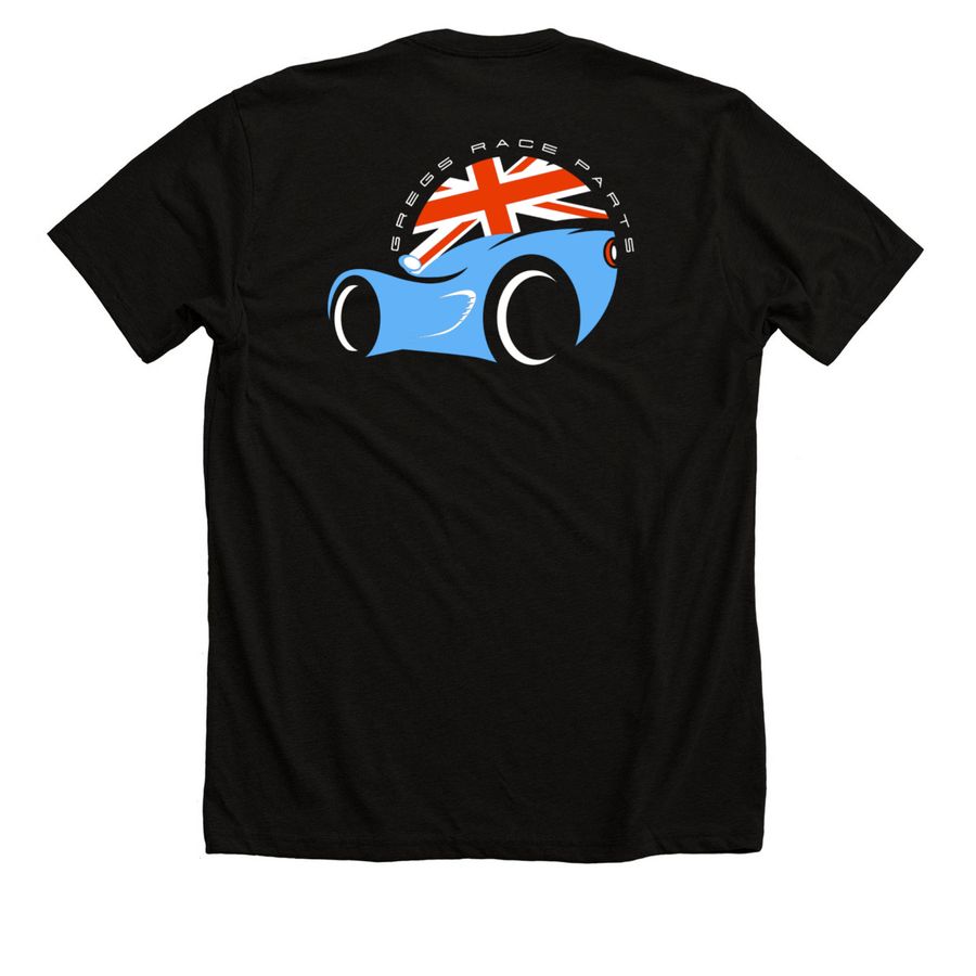 GRP Elise Blue, a Solid Black Blend Premium Unisex Tee (back-view)