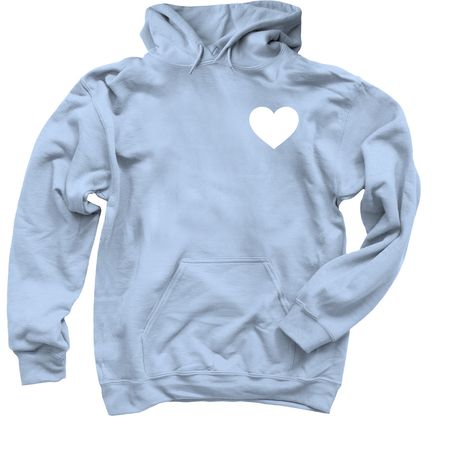 Simple Heart Sweatshirt, a Light Blue Pullover Hoodie