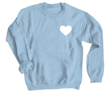 Simple Heart Sweatshirt, a Light Blue Crewneck Sweatshirt