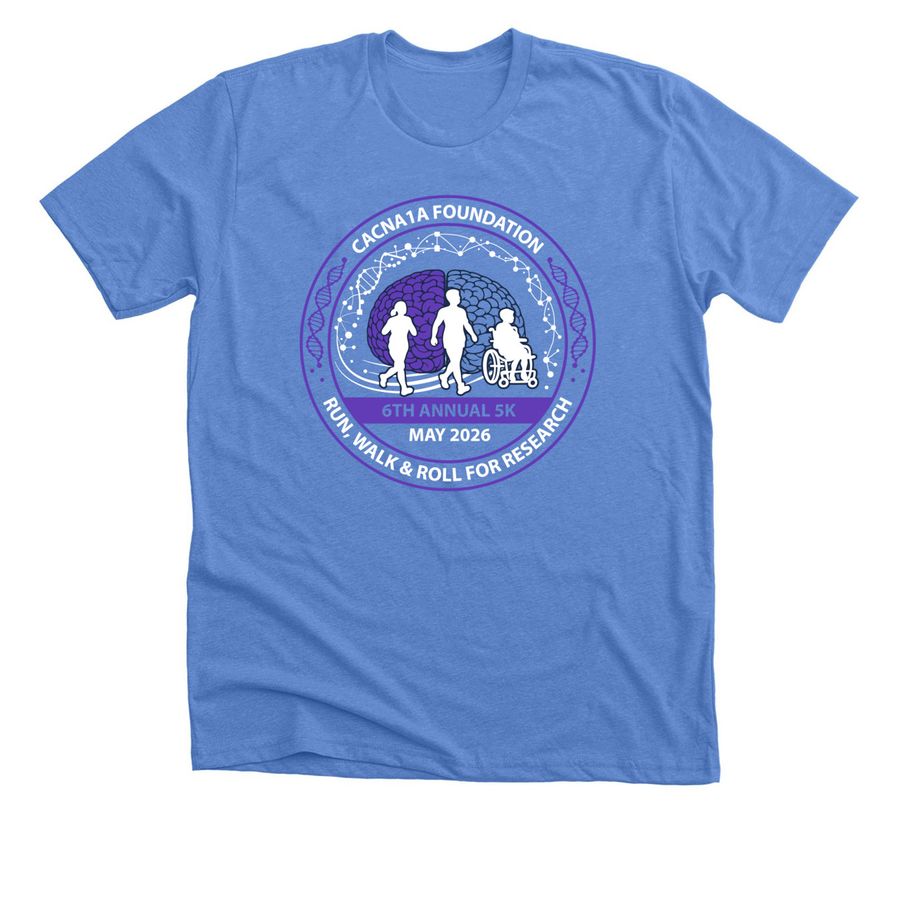 5k Run, Walk & Roll for Research&nbsp;&nbsp;, a Heather Columbia Blue Premium Unisex Tee