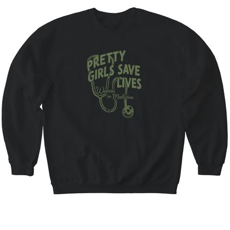Women in Medicine, a Black Softstyle Crewneck Sweatshirt