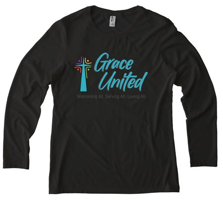 Grace United shirt, a Space Black Allmade Eco Triblend Women?s Long Sleeve Tee