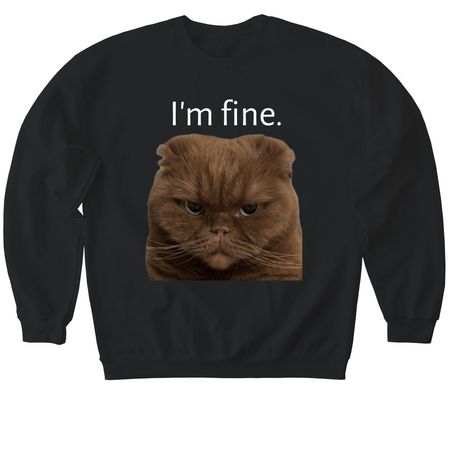 I'm Fine, a Black Softstyle Crewneck Sweatshirt