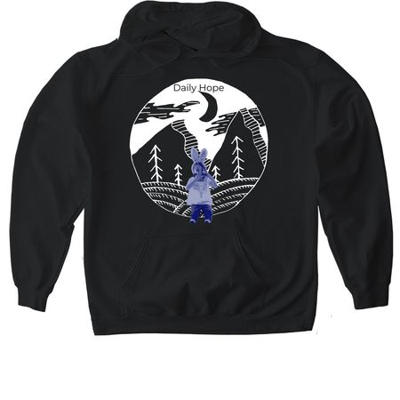 Daily Hope, a Black Gildan Softstyle Pullover Hoodie