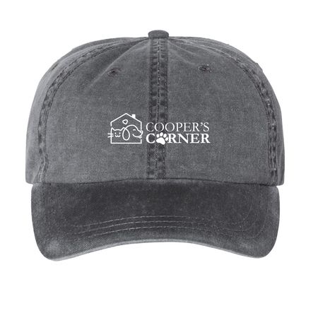 Hats off to Cooper's Corner, a Black Printed Pigment Dye Baseball Cap