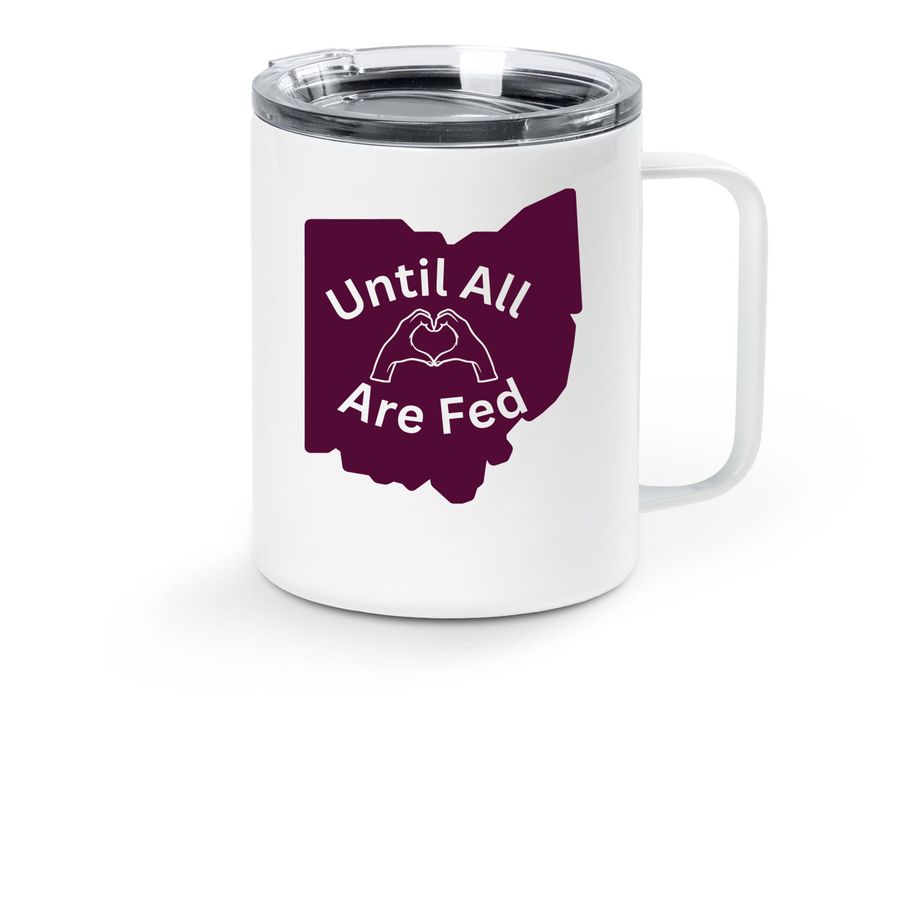 Travel Mug, a White Stainless Steel Travel Mug