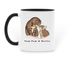 Tom & Hallie; Sand & Sea Cat Lounge Mug, a Black Two-Tone Ceramic Mug (back-view)