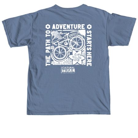 Cultural Trail Adventure Tee, a Blue Jean Comfort Colors Unisex Tee (back-view)