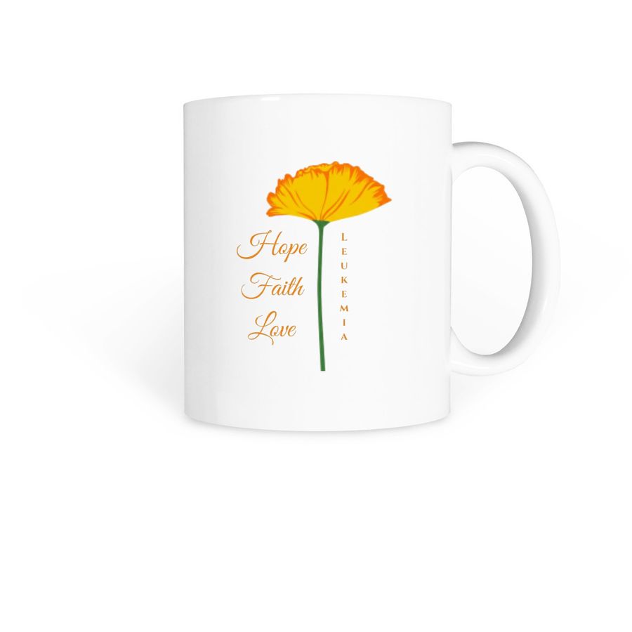Leukemia Flower Cup, a White Coffee Mug