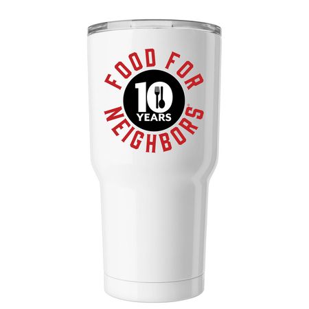 10 Year Anniversary 30 oz Tumbler, a White Insulated Tumbler