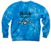 ISSDC Paw Prints, a Aqua Blue Tie Dye Crewneck Sweatshirt