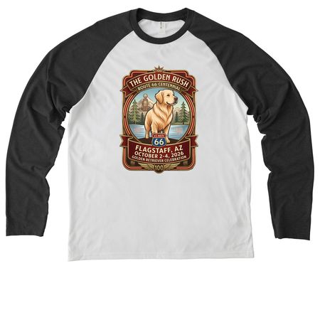 Golden Rush Official T-Shirts, a Space Black/ Bright White Allmade Eco Triblend Colorblock Raglan Long Sleeve Tee