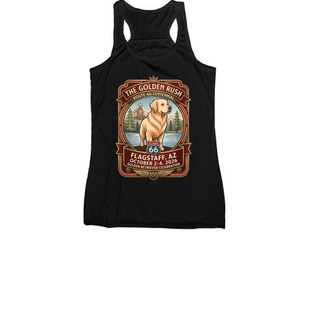 Golden Rush Official T-Shirts, a Black Women's Racerback