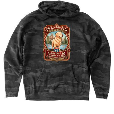 Golden Rush Official T-Shirts, a Black Camo Heavyweight Camo Pullover Hoodie