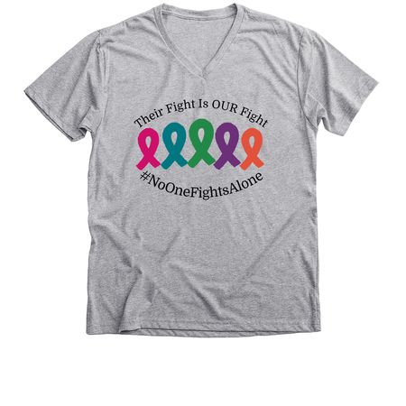 Their Fight Is Our Fight 2025, a Athletic Heather Premium V-Neck Tee