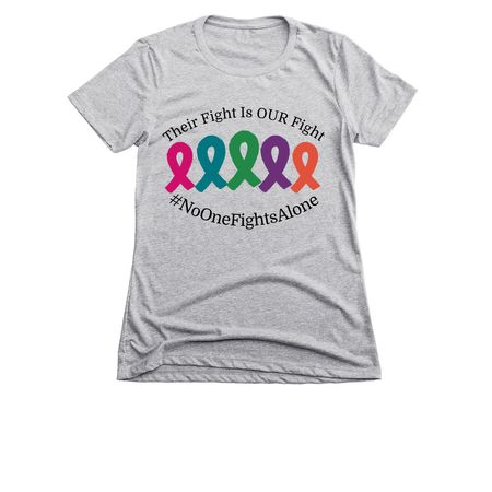 Their Fight Is Our Fight 2025, a Dark Heather Grey Women's Slim Fit Tee