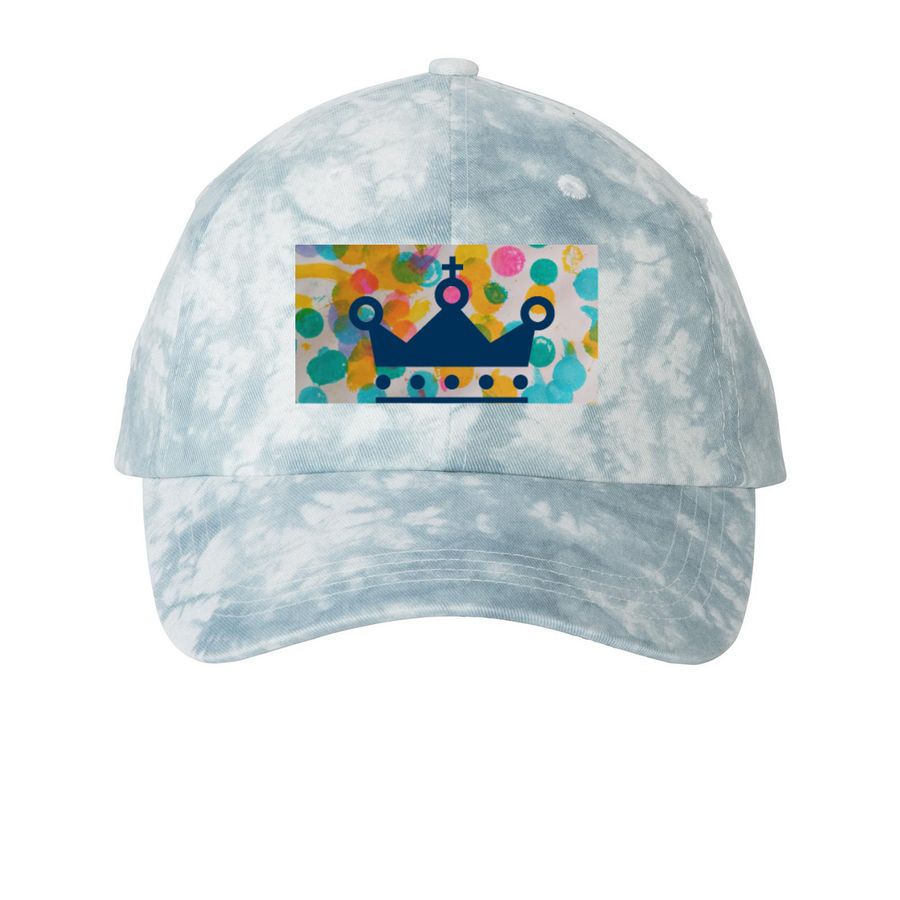 Raphie's Dots - Crown Jewel, a Light Blue Printed Tie Dye Baseball Hat