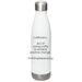 Water bottle: Empowered People, a White Stainless Steel Water Bottle (back-view)