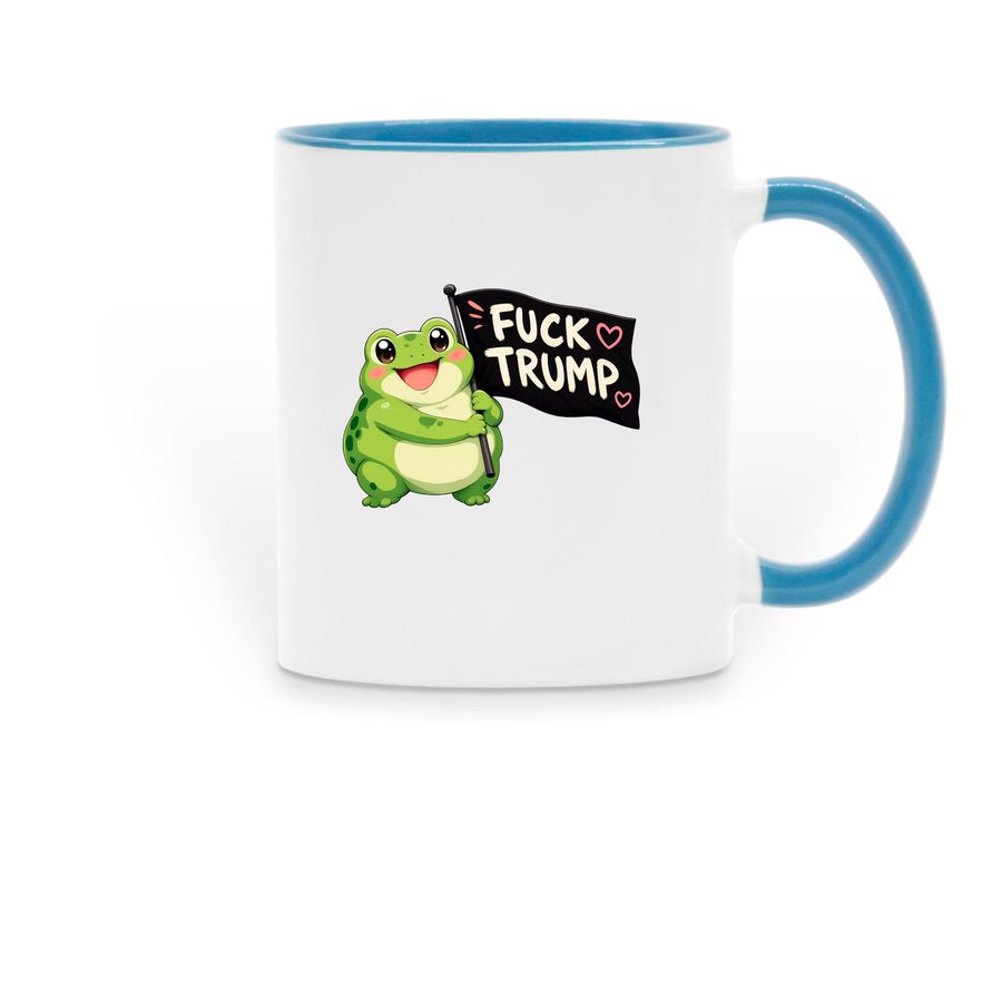 Stand up Stand out, a Light Blue Two-Tone Ceramic Mug