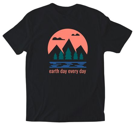 earth day every day, a Black Softstyle Cotton Tee