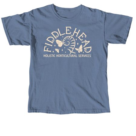 Single Color Half Moon Design, a Blue Jean Comfort Colors Unisex Tee