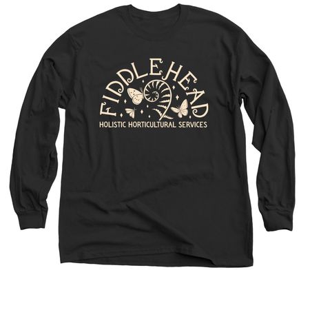Single Color Half Moon Design, a Black Classic Long Sleeve Tee