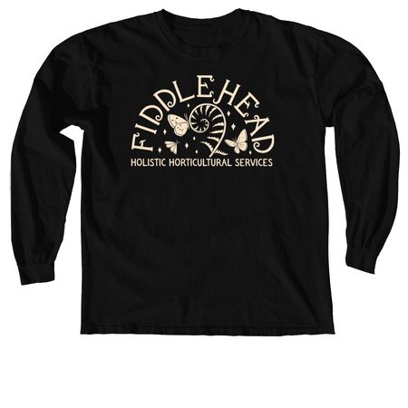 Single Color Half Moon Design, a Black Comfort Colors Long Sleeve Tee