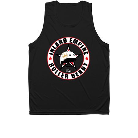 IE Roller Derby Performance Apparel, a Black Unisex Performance Tank