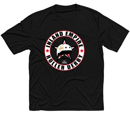 IE Roller Derby Performance Apparel, a Black Classic Performance Tee