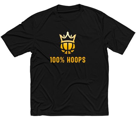 100% Hoops Club, a Black Classic Performance Tee