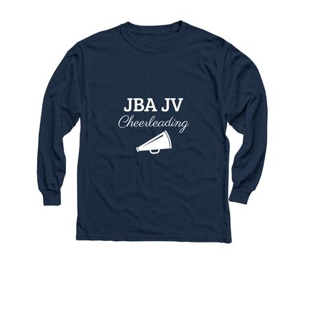 JV Cheerleading Shirt, a Navy Youth Long Sleeve Tee