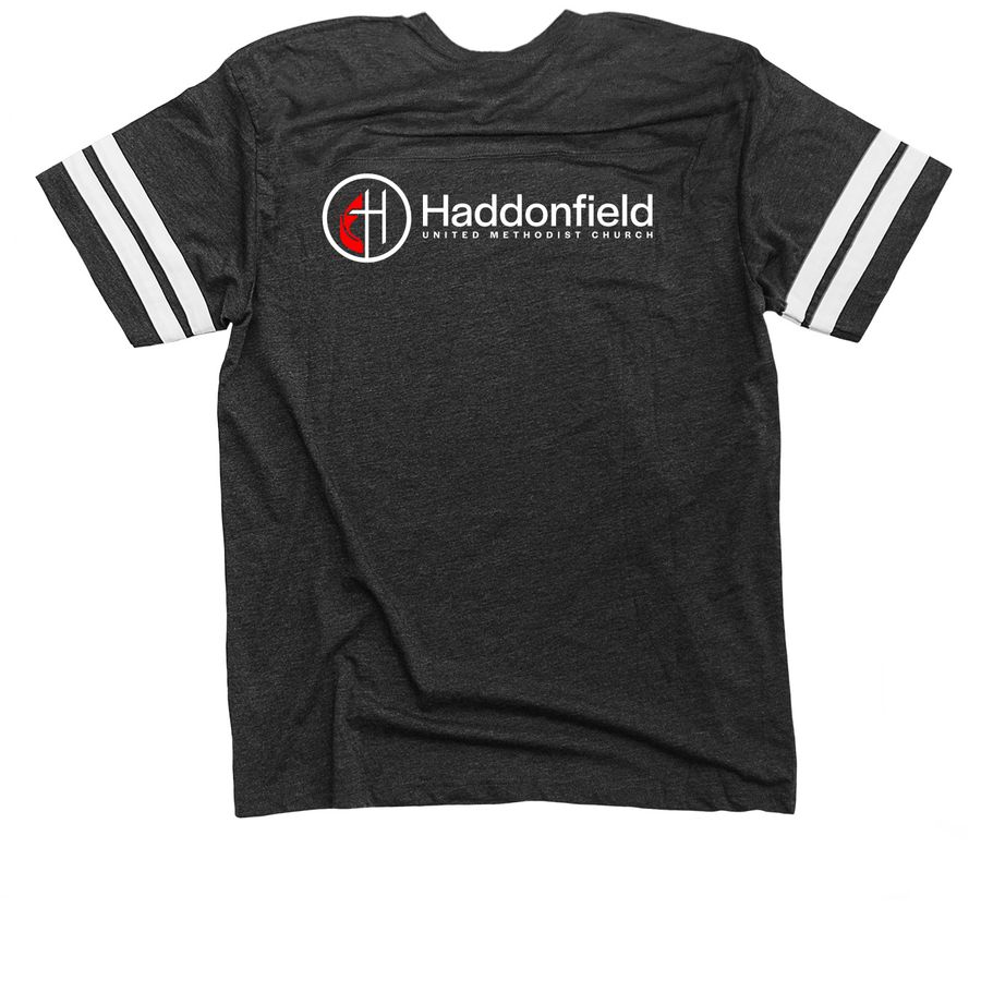 Logo Tees, a Vintage Smoke / White Football Jersey Tee (back-view)